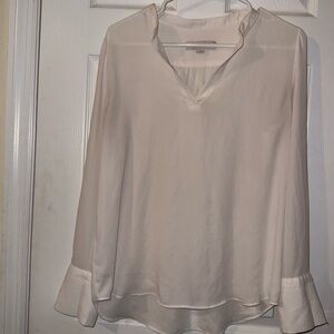 LOFT Cream V-Neck Blouse